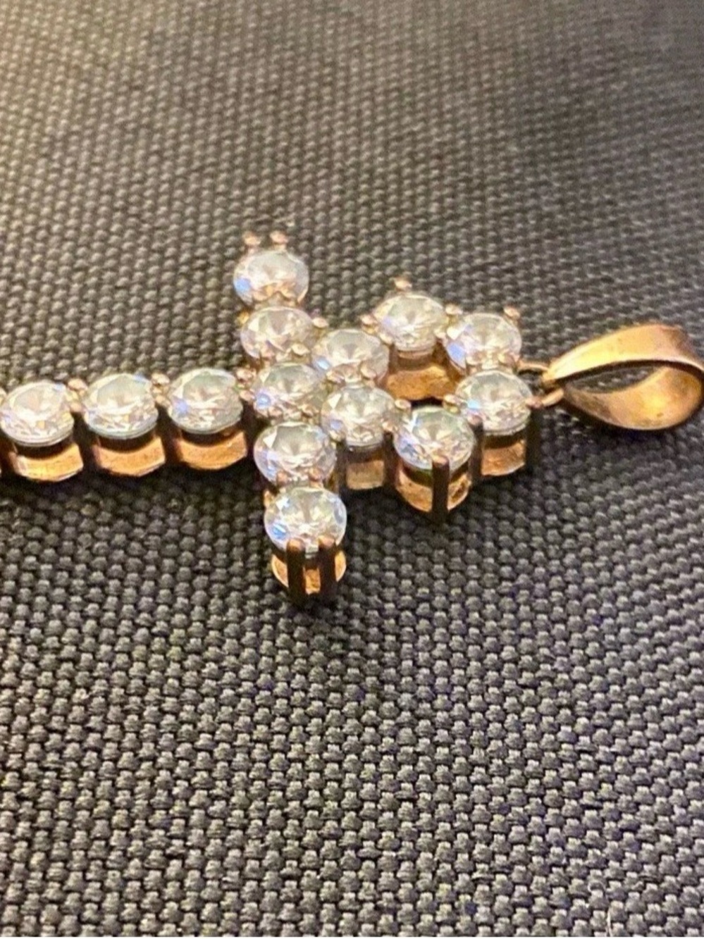 The Gold Gods Diamond CZ Ankh Cross Pendant 18k GP Charm Signed Free Shipping